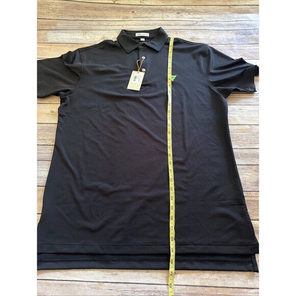 NWT Men's Peter Millar Crown Polo Medium Solid Black Pima Cotton Blend ME0Ek01S - Picture 7 of 10